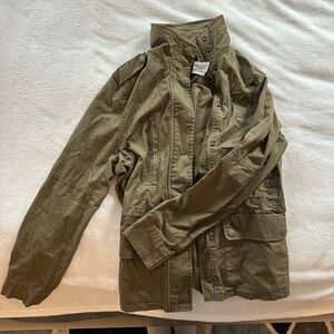 Olive Green Zip/Button up Coat